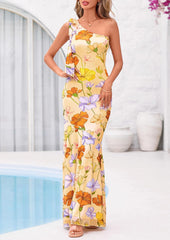 Women's Summer One-Shoulder Floral Sleeveless