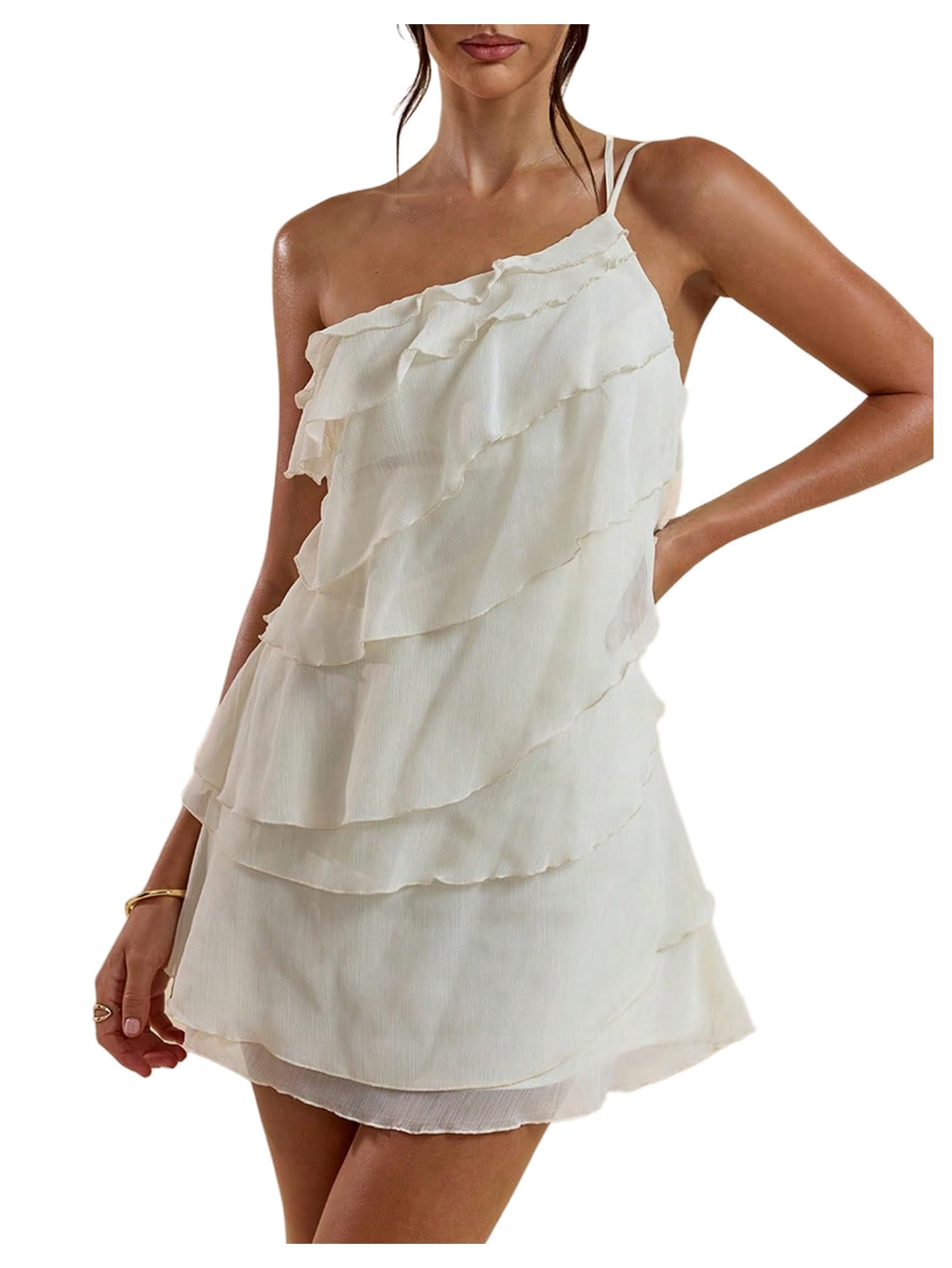 Mesh Layered Backless Mini Vacation Party Sundress
