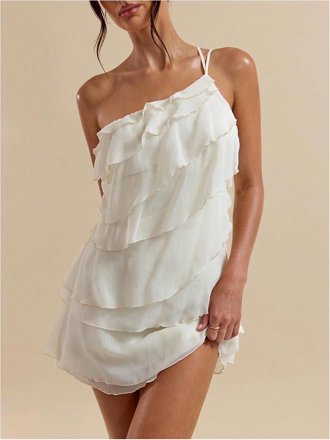Mesh Layered Backless Mini Vacation Party Sundress