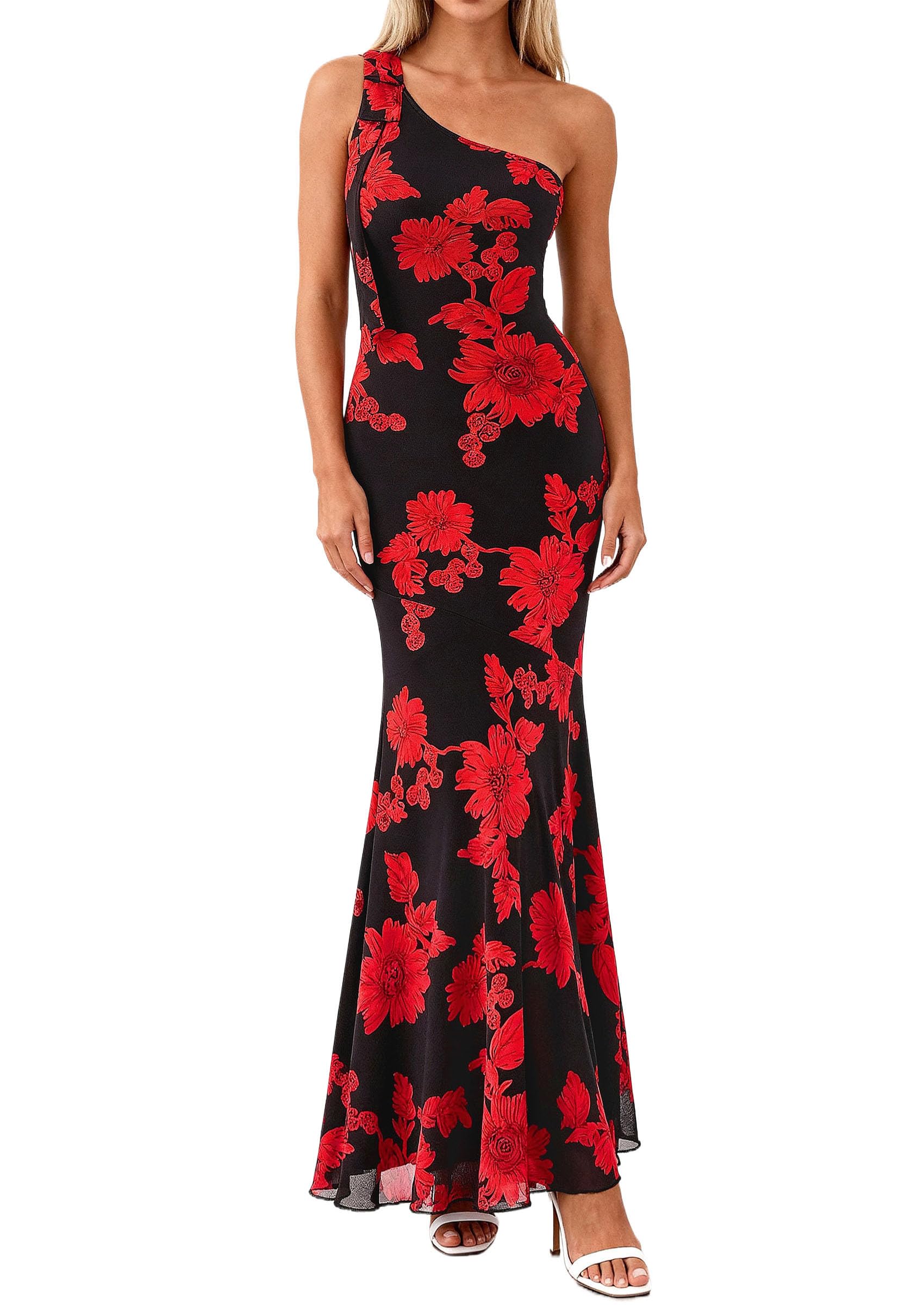Women's Summer One-Shoulder Floral Sleeveless