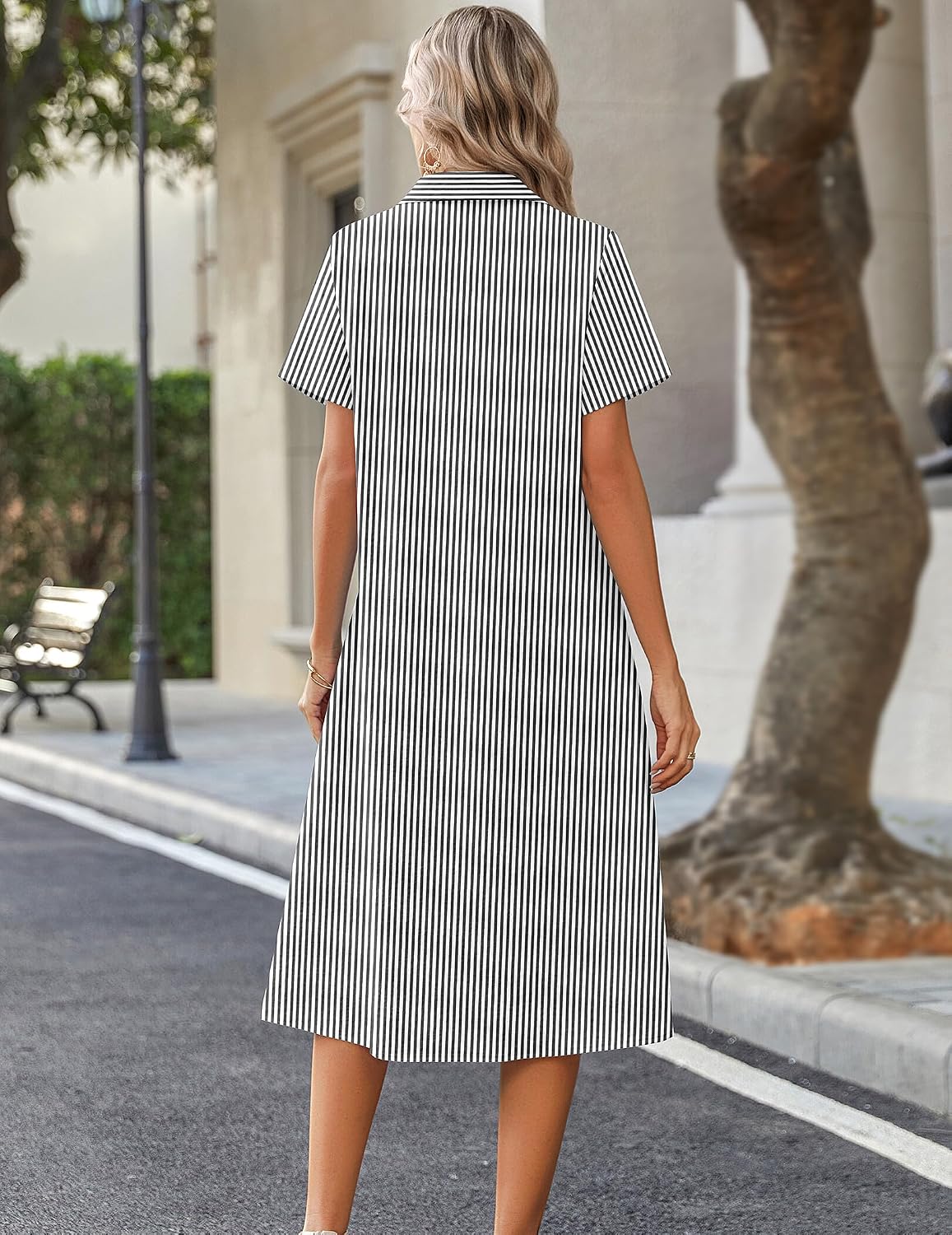 Summer Button Down Shirt Aline Short Sleeve Long Beach Travel Cover Up Sundress