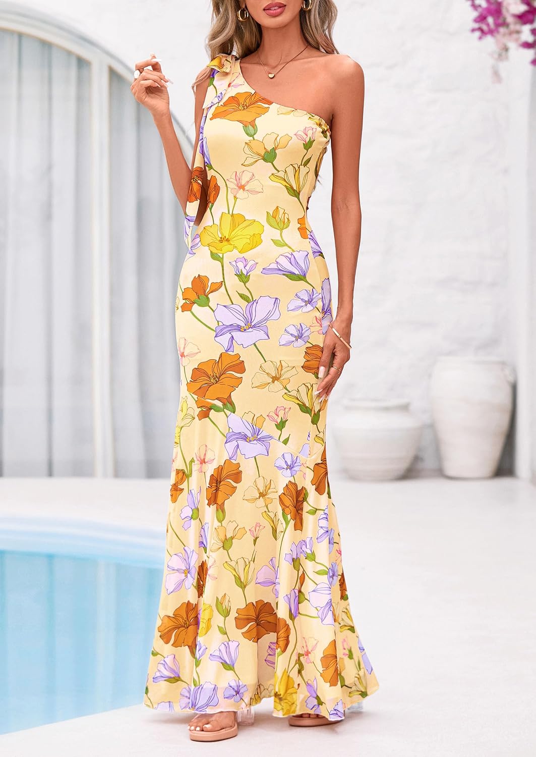 Women's Summer One-Shoulder Floral Sleeveless