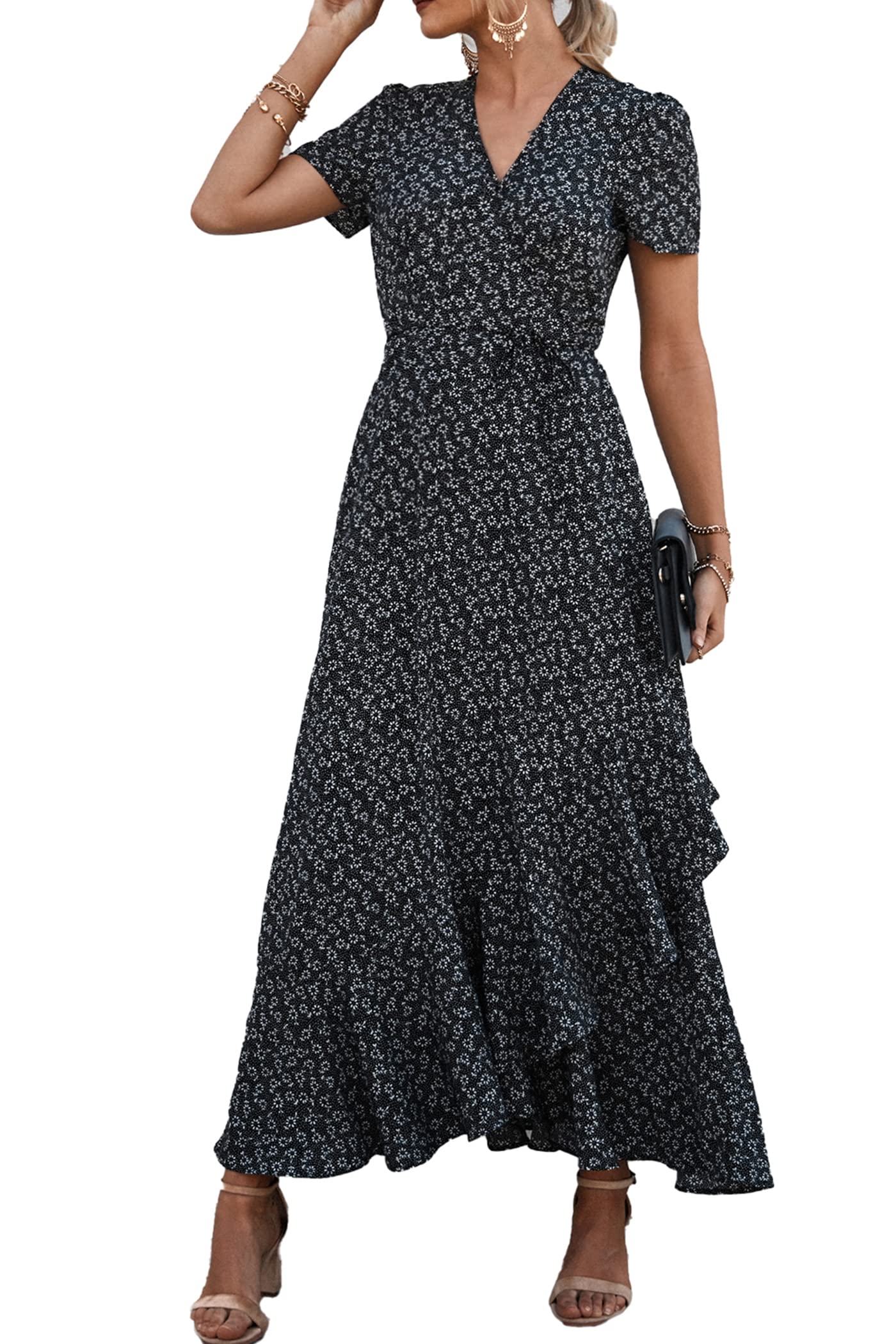 Women's Summer Boho Floral Short Sleeve
