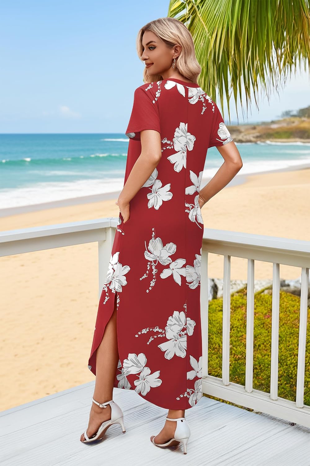 Women's 2026 Summer Short Sleeve Maxi Vacation Beach